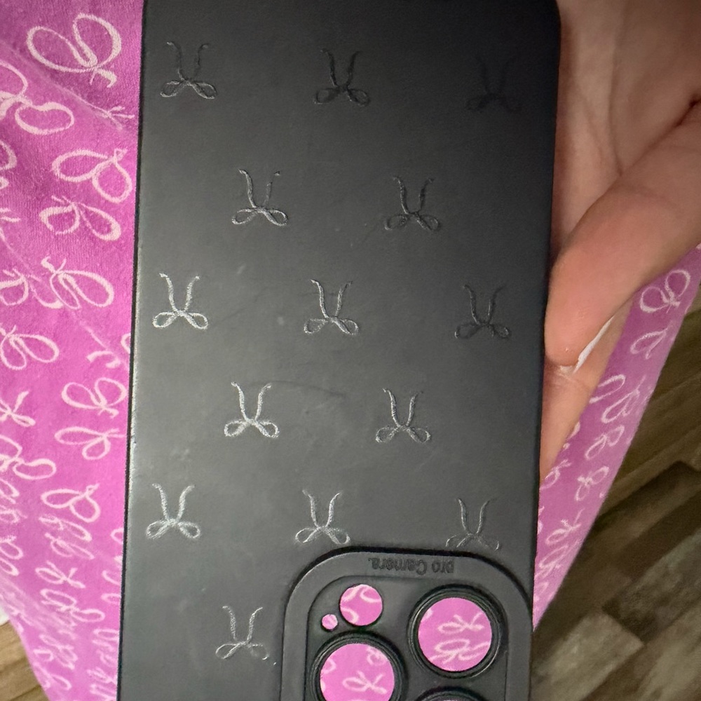 Francesca's Collections Black and Pink Phone Case